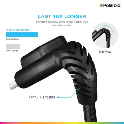 Polaroid 5 Ft USB Type-C Nylon Braided Charger Cable with LED Light
