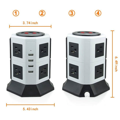 Safemore 8-Outlet Desktop Surge Protector with 4 USB Ports