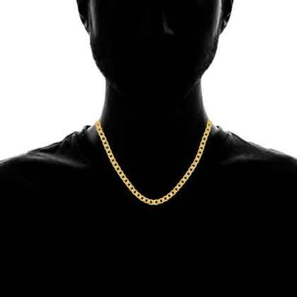 Steeltime Men's 8mm Stainless Steel Diamond Cut Cuban Link Chain Necklace and Bracelet