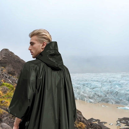 Unisex Hooded Rain Poncho with Pocket