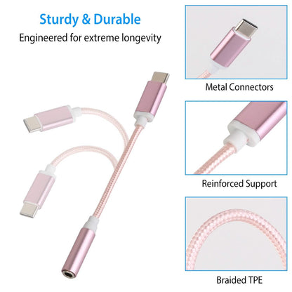 USB-C Type C Adapter Port to 3 .5mm Aux Audio Jack